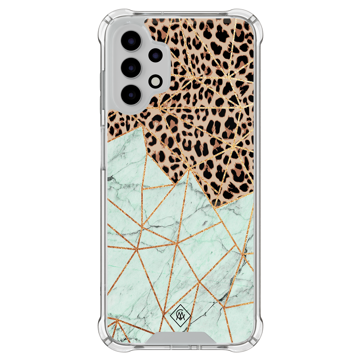 Samsung Galaxy A13 4G shockproof hoesje Luipaard marmer mint