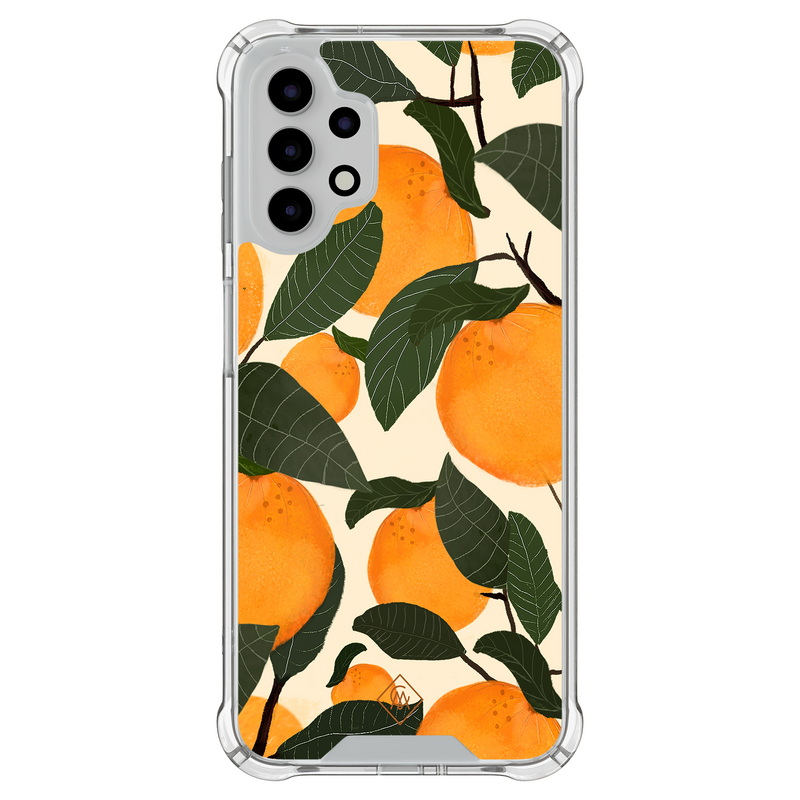 Casimoda Samsung Galaxy A13 4G shockproof hoesje - Orange garden