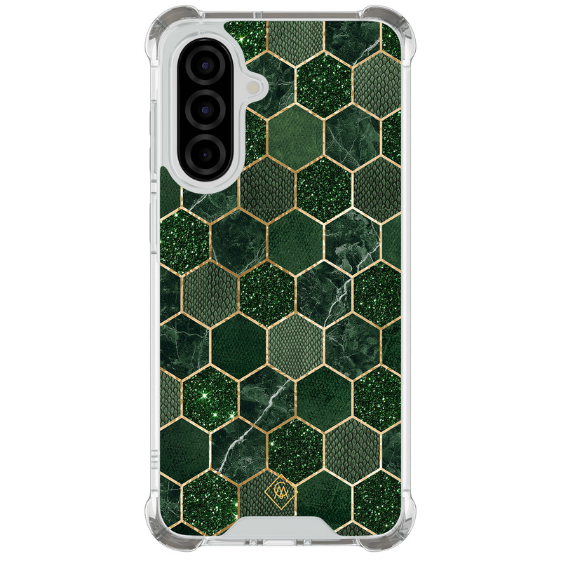 Casimoda Samsung Galaxy A37 shockproof hoesje - Kubus groen