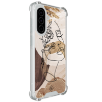 Casimoda Samsung Galaxy A37 shockproof hoesje - Abstract gezicht bruin