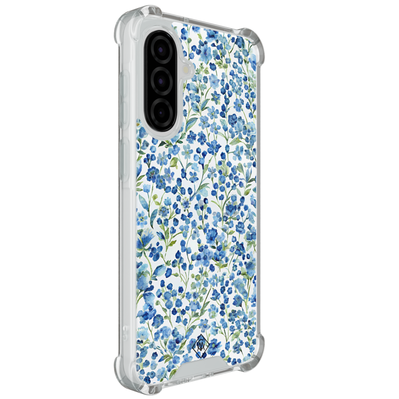 Casimoda Samsung Galaxy A37 shockproof hoesje - Vintage blue floral