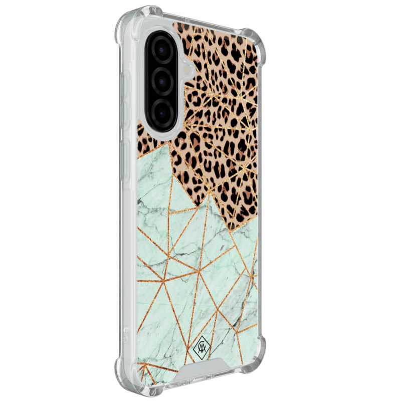 Casimoda Samsung Galaxy A37 shockproof hoesje - Luipaard marmer mint