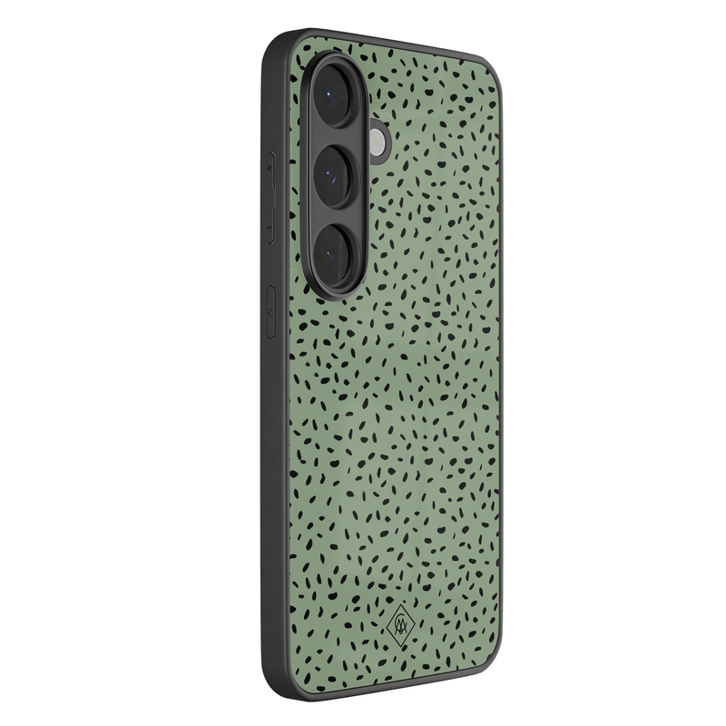 Casimoda Samsung Galaxy S26 glazen hardcase - Green confetti