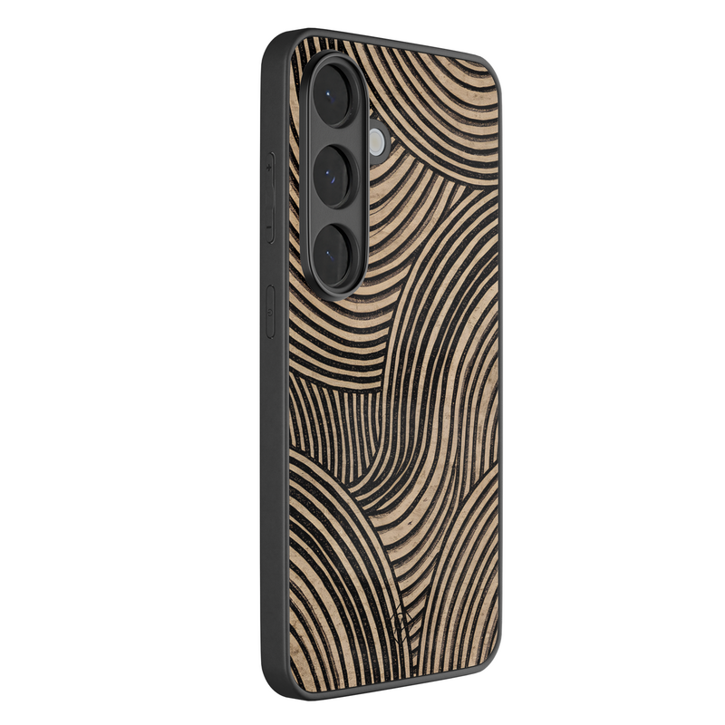 Casimoda Samsung Galaxy S26 glazen hardcase - Ebony waves