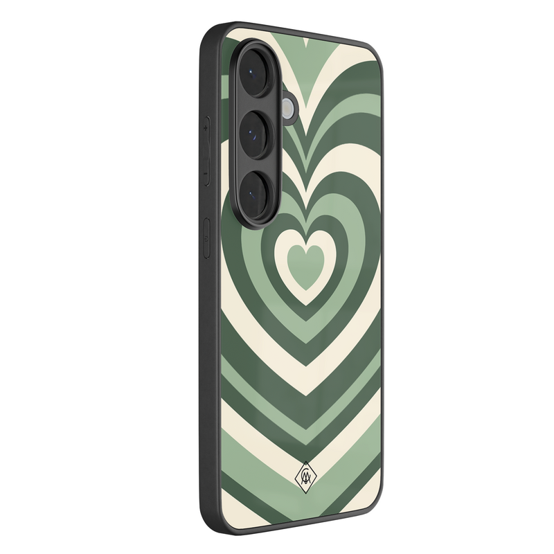 Casimoda Samsung Galaxy S26 glazen hardcase - Hart swirl groen