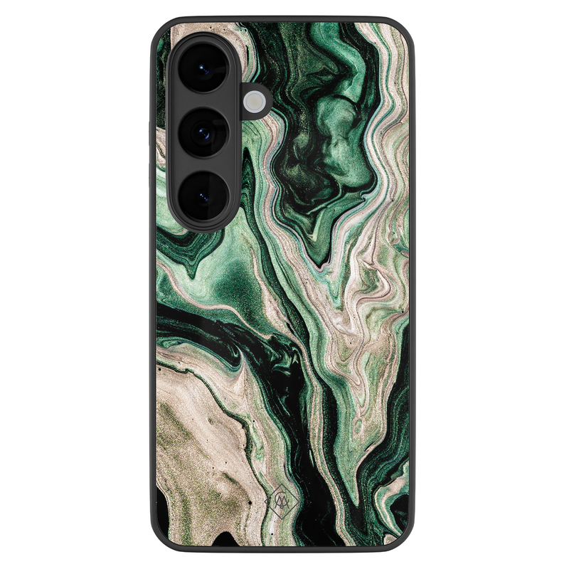 Casimoda Samsung Galaxy S26 glazen hardcase - Green waves