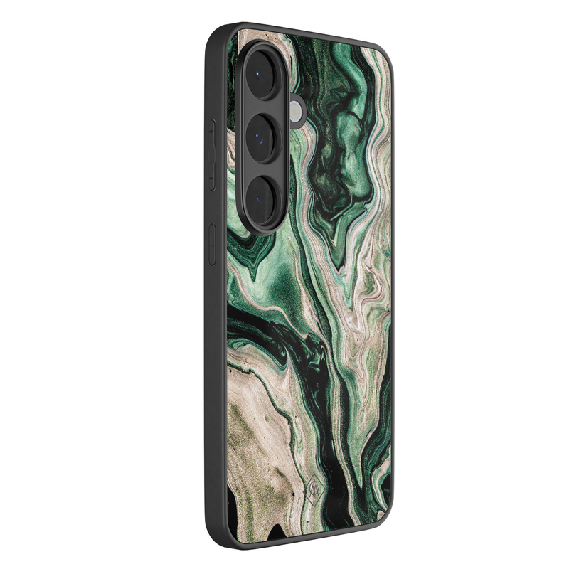 Casimoda Samsung Galaxy S26 glazen hardcase - Green waves