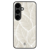 Casimoda Samsung Galaxy S26 glazen hardcase - Palmy leaves beige
