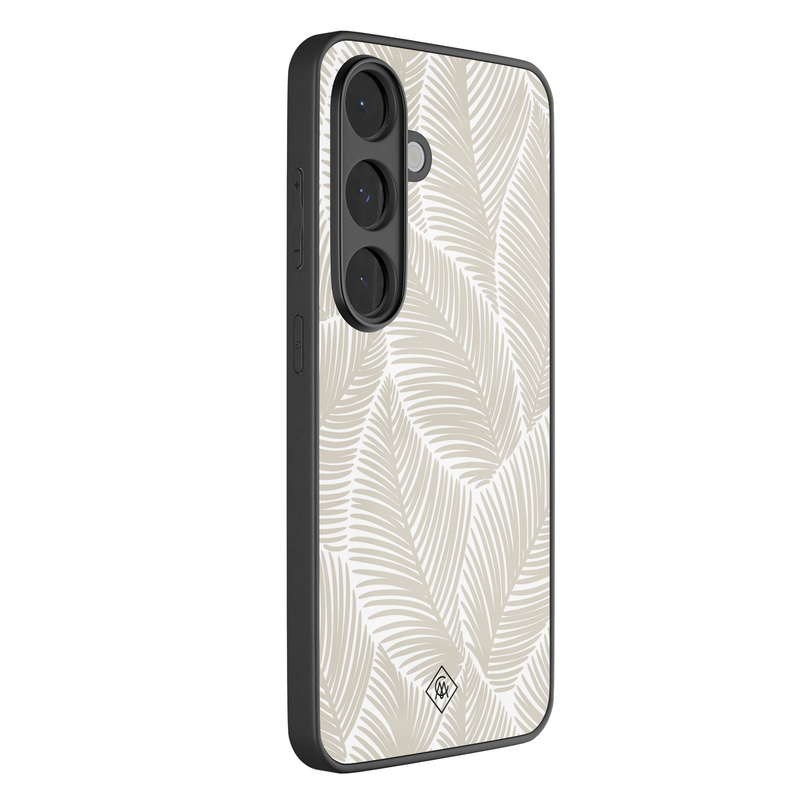 Casimoda Samsung Galaxy S26 glazen hardcase - Palmy leaves beige