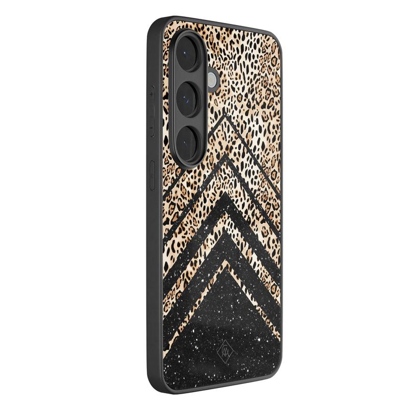 Casimoda Samsung Galaxy S26 glazen hardcase - Chevron luipaard