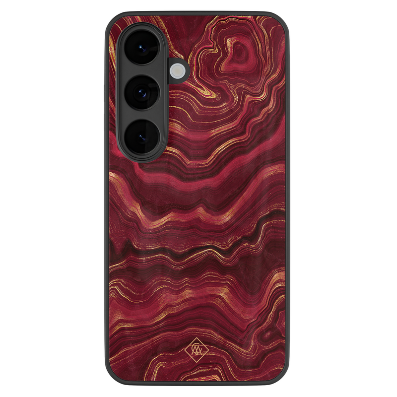 Casimoda Samsung Galaxy S26 glazen hardcase - Agate rood