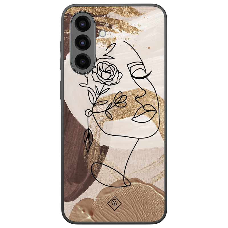 Casimoda Samsung Galaxy A37 hoesje - Abstract gezicht bruin