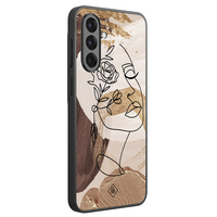 Casimoda Samsung Galaxy A37 hoesje - Abstract gezicht bruin