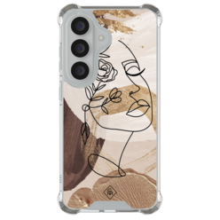 Casimoda Samsung Galaxy S26 Plus shockproof hoesje - Abstract gezicht bruin