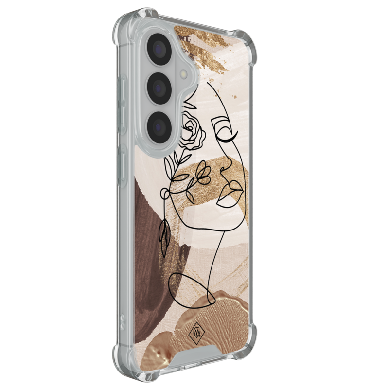 Casimoda Samsung Galaxy S26 Plus shockproof hoesje - Abstract gezicht bruin