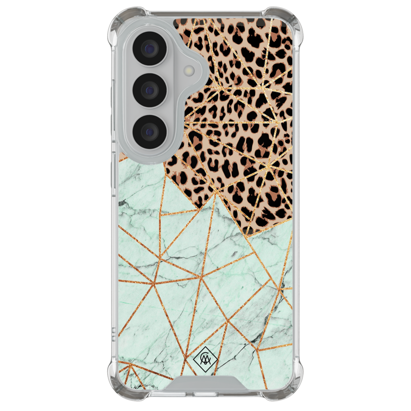 Casimoda Samsung Galaxy S26 Plus shockproof hoesje - Luipaard marmer mint