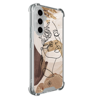 Casimoda Samsung Galaxy A55 shockproof hoesje - Abstract gezicht bruin