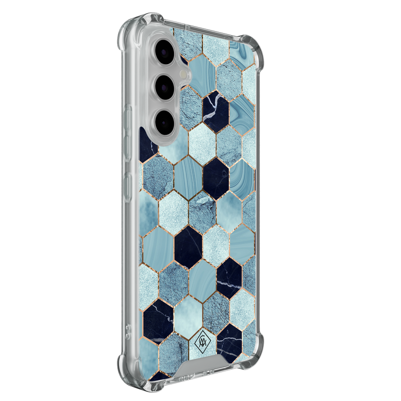 Casimoda Samsung Galaxy A55 shockproof hoesje - Blue cubes