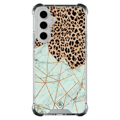 Casimoda Samsung Galaxy A55 shockproof hoesje - Luipaard marmer mint
