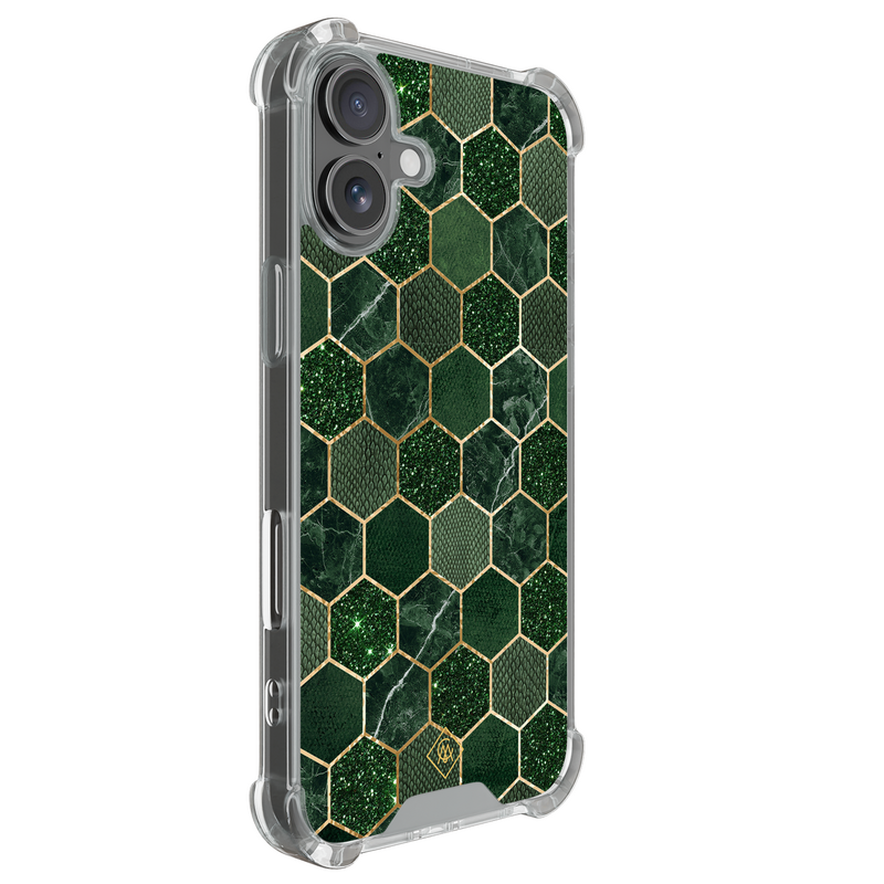 Casimoda iPhone 18 shockproof hoesje - Kubus groen