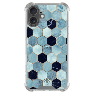 Casimoda iPhone 18 shockproof hoesje - Blue cubes