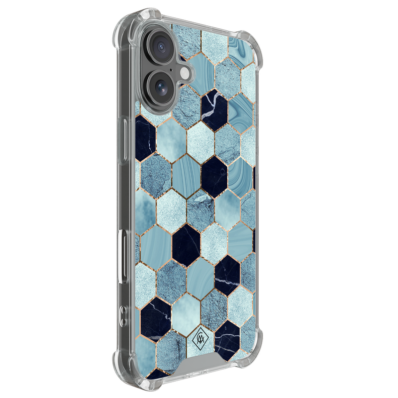 Casimoda iPhone 18 shockproof hoesje - Blue cubes