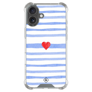 Casimoda iPhone 18 shockproof hoesje - Blue love lines