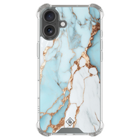 Casimoda iPhone 18 shockproof hoesje - Marmer lichtblauw