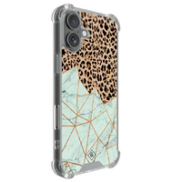 Casimoda iPhone 18 shockproof hoesje - Luipaard marmer mint