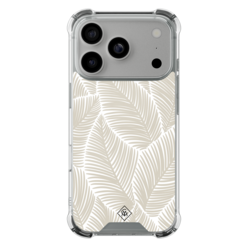 Casimoda iPhone 18 Pro shockproof hoesje - Palmy leaves beige