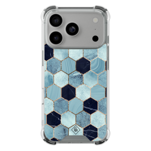 Casimoda iPhone 18 Pro shockproof hoesje - Blue cubes