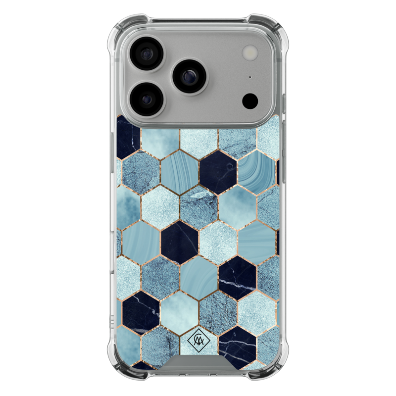 Casimoda iPhone 18 Pro shockproof hoesje - Blue cubes