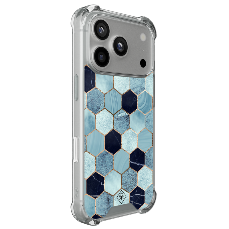 Casimoda iPhone 18 Pro shockproof hoesje - Blue cubes