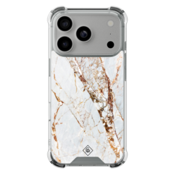 Casimoda iPhone 18 Pro shockproof hoesje - Marmer goud