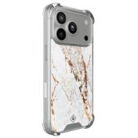 Casimoda iPhone 18 Pro shockproof hoesje - Marmer goud