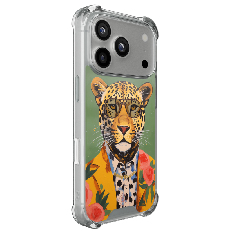 Casimoda iPhone 18 Pro shockproof hoesje - Luipaard hipster