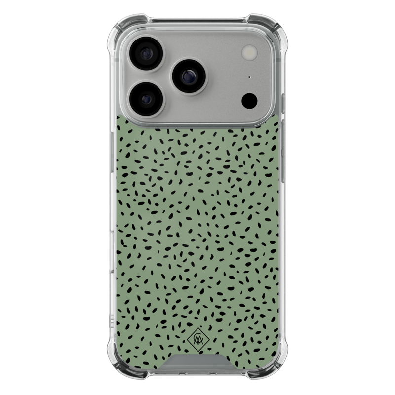 Casimoda iPhone 18 Pro shockproof hoesje - Green confetti