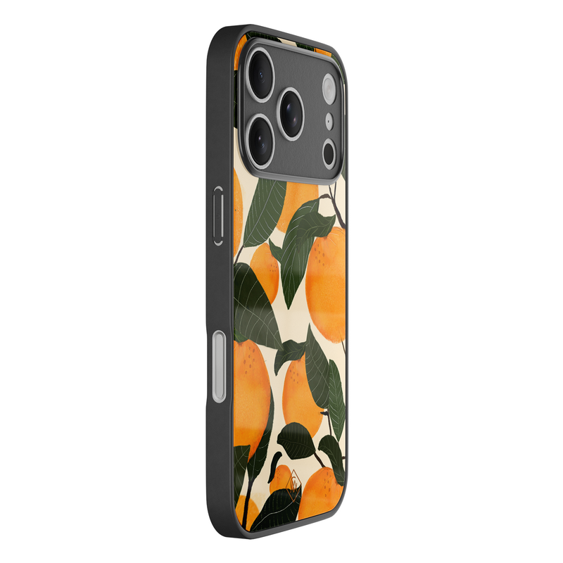 Casimoda iPhone 18 Pro glazen hardcase - Orange garden