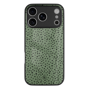 Casimoda iPhone 18 Pro glazen hardcase - Green confetti