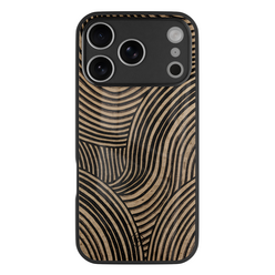 Casimoda iPhone 18 Pro glazen hardcase - Ebony waves