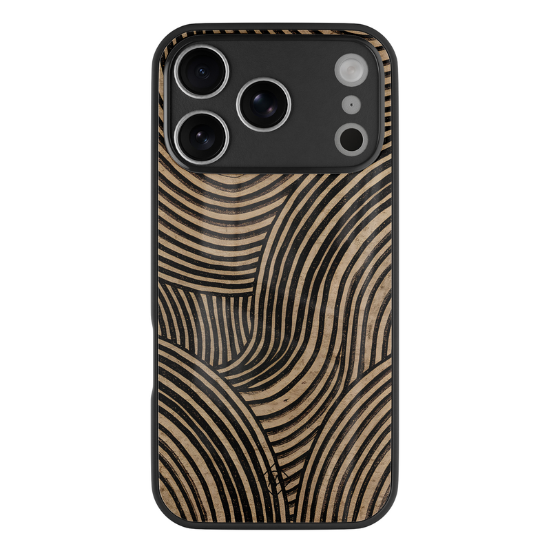 Casimoda iPhone 18 Pro glazen hardcase - Ebony waves