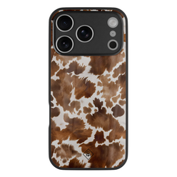 Casimoda iPhone 18 Pro glazen hardcase - Koeienprint