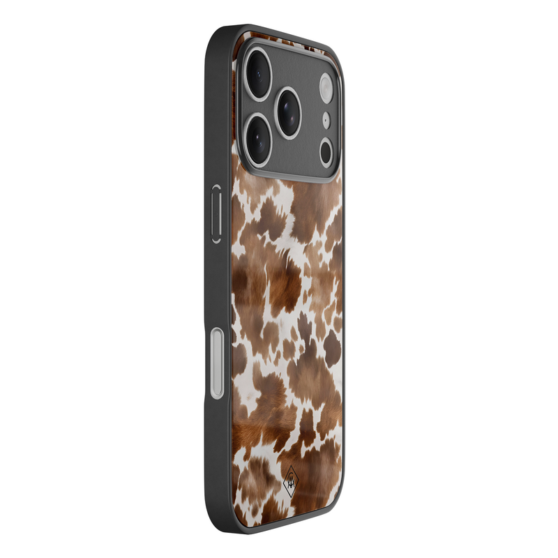 Casimoda iPhone 18 Pro glazen hardcase - Koeienprint
