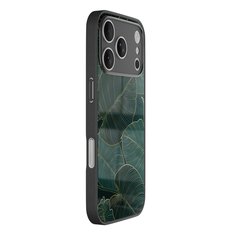 Casimoda iPhone 18 Pro glazen hardcase - Monstera leaves