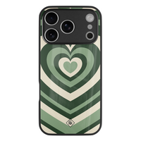 Casimoda iPhone 18 Pro glazen hardcase - Hart swirl groen