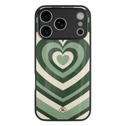 Casimoda iPhone 18 Pro glazen hardcase - Hart swirl groen