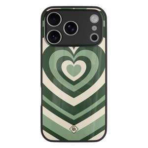 Casimoda iPhone 18 Pro glazen hardcase - Hart swirl groen