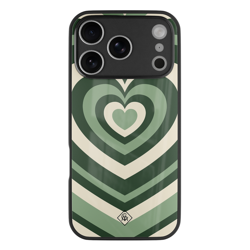 Casimoda iPhone 18 Pro glazen hardcase - Hart swirl groen