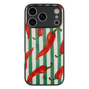 Casimoda iPhone 18 Pro glazen hardcase - Hot pepper vibes