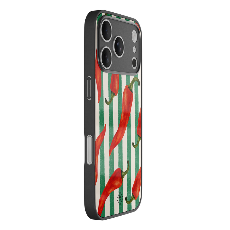 Casimoda iPhone 18 Pro glazen hardcase - Hot pepper vibes